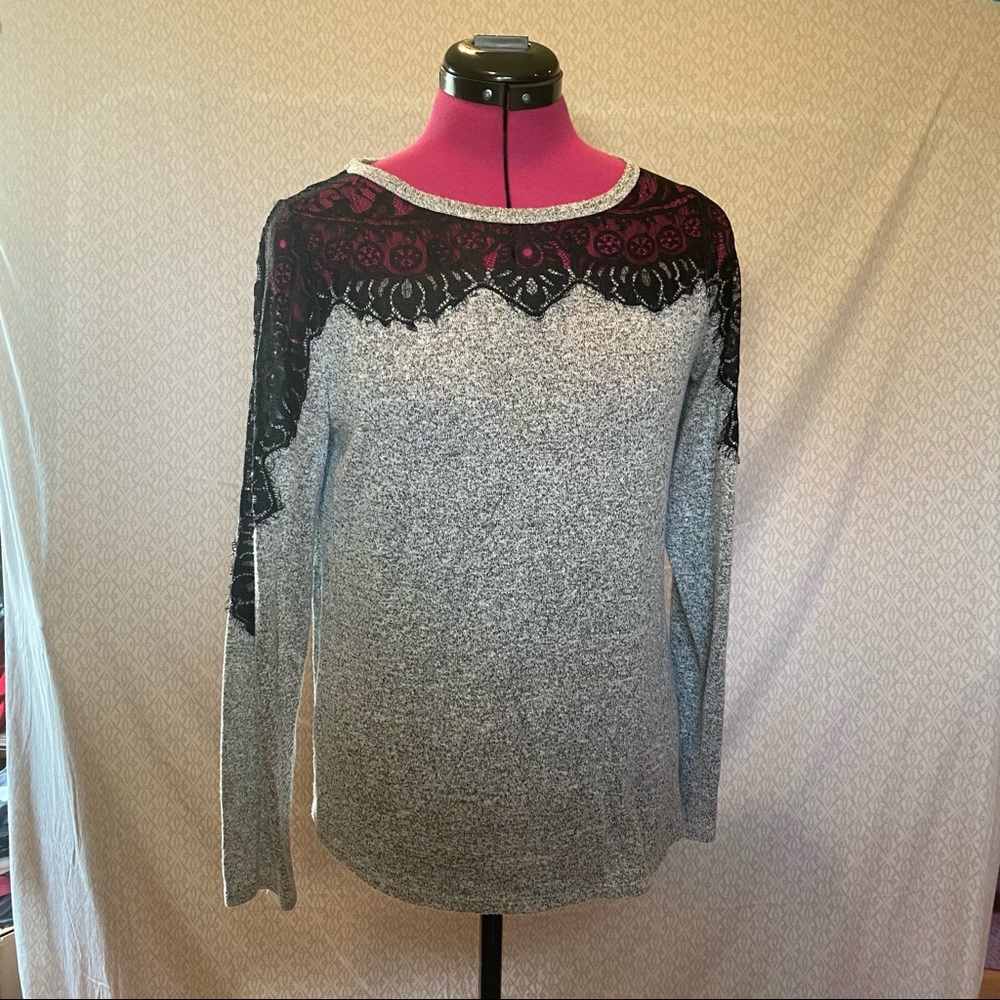 Gray Long Sleeve Blouse